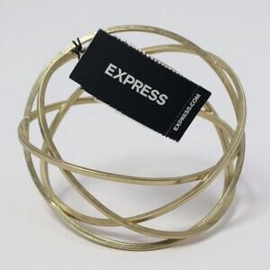 Express Gold-Tone Interlocking Bangle Bracelet NWT